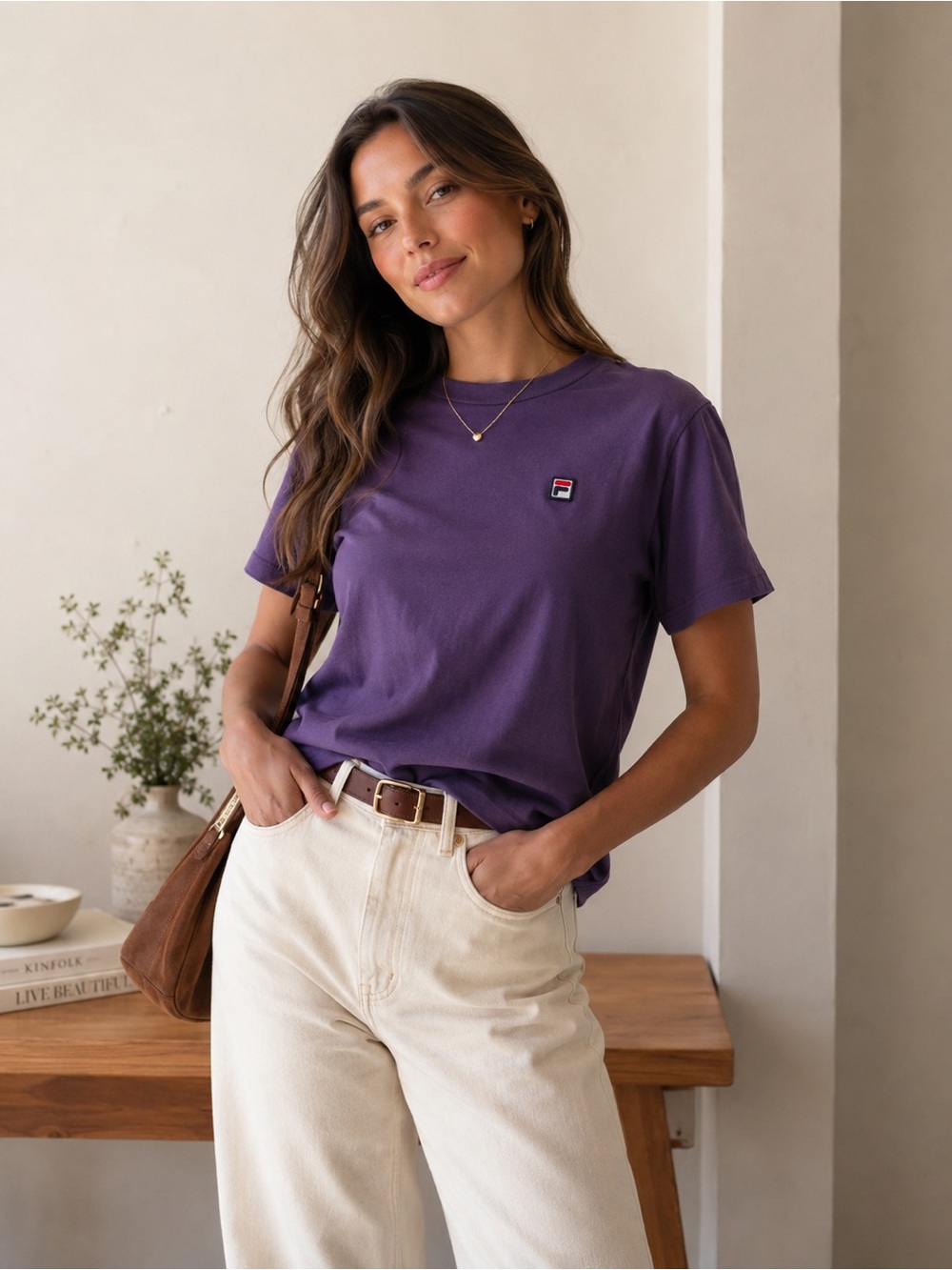 Vintage Fila Purple Cotton T-Shirt NWOT